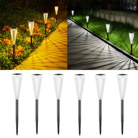 Solar Pathway Lights Outdoor, 6 Pack Solar Powered Ground Light Waterproof IP65, for Yard Garden Landscape Path Walkway Driveway Patio