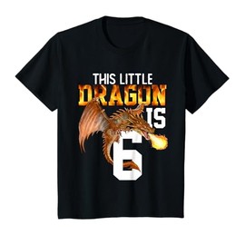 Turning 6 Year Old Birthday Gift Boy Dragon 6th Bday Girl T-Shirt