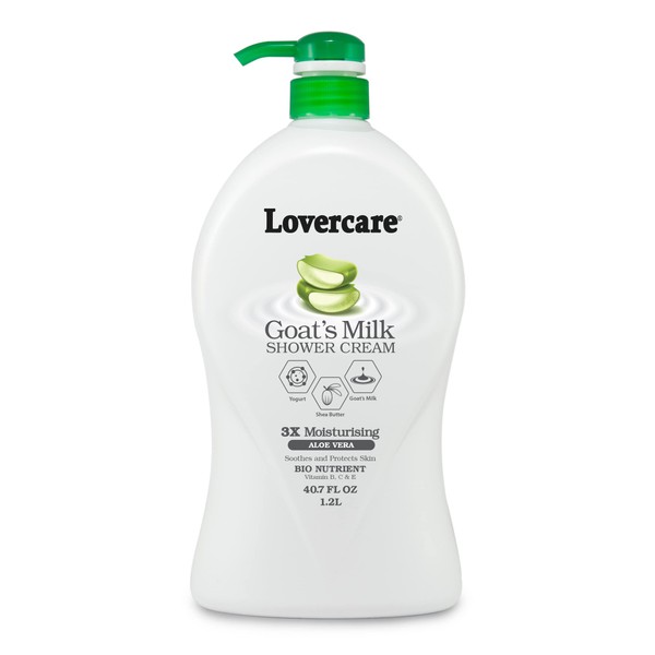 Lovercare Goat's Milk Moisturizing Body Wash Shower Cream Shower Gel Aloe Vera 40.7 Fl.Oz