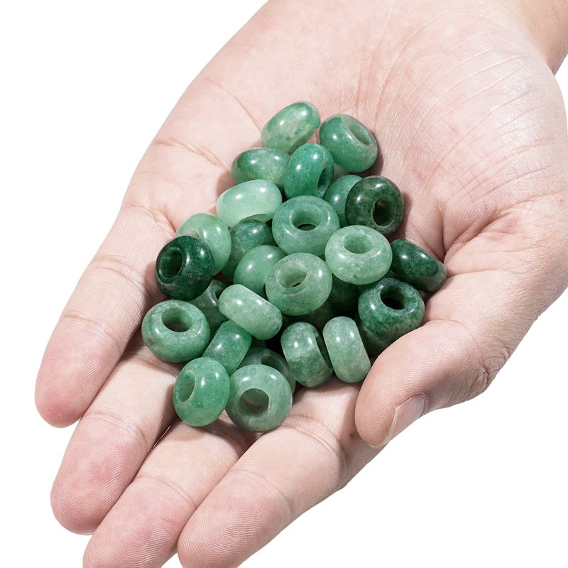 TUMBEELLUWA Natural Gemstone Beads for Jewelry Making, Rondelle Large Hole