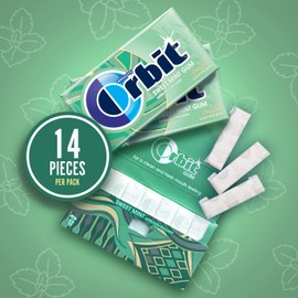ORBIT Sweet Mint Sugar Free Chewing Gum, 14 pieces, (12 Pack)