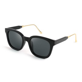 FEISEDY Sunglasses Women's Polarised Men's Classic Vintage Glasses for Women and Men UV400 Protection B2624, black