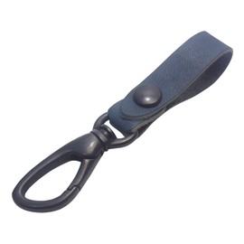 Highstyle Tochigi Leather Antique Black Carabiner Belt Loop Key Chain, navy