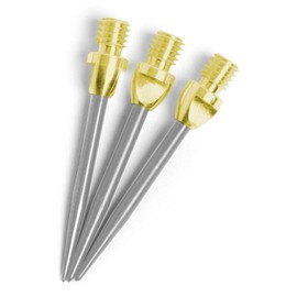 THOR-DARTS 3-6-9-12 steel tips for steel darts, gold silver steel dart tips + rubber rings + flights brands - metal tips (without accessories, 1 set (3 pieces) MS2 gold-Silver)