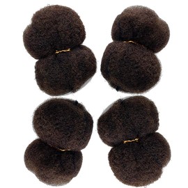 Tight Afro Kinky Human Hair,Ideal for Making,Locs Repair,Extensions,Twist,Braids 4 Bundles/Package Medium Brown #4 8inch