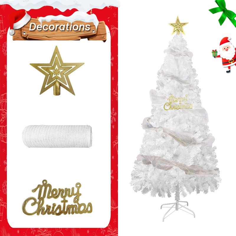 PLKO 8FT Premium Spruce Artificial Holiday Christmas Tree for Home,