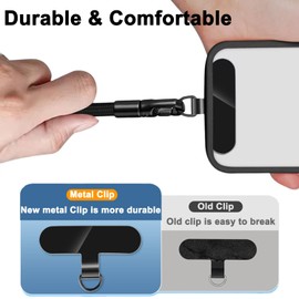 ALiHAN Phone Wrist Strap Lanyard, Universal Adjustable Hand Wrist Strap for Phone 16 and most Smartphones, Multifunctional Patch Lanyard with Tether Anti Theft for Women and Men, Black