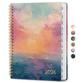 2026 Planner, Weekly and Monthly Calendar Planner for Women, Jan 2026 - Dec 2026, Hardcover Planning Agenda book with Tabs, Spiral Bound, Inner Pocket, Perfect for School Office Supplies, 8.5" x 11" - Sunset