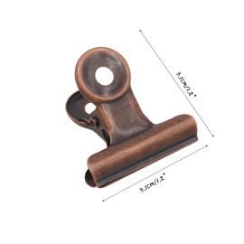 15 Pieces Red Copper Bulldog Clips,31mm Metal Paper Clamp for Cork Board and Photo Wall