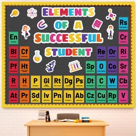 Mooliwe Science Chemistry Bulletin Board Decorations Set Chemistry Periodic Table Poster Bulletin Board Kit Paper Cutouts for Back to School Classroom Laboratory Home Wall Door Decor Supplies