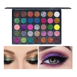 Veronni Pro 35 Colores Con Purpurina Brillante Paleta De Maq