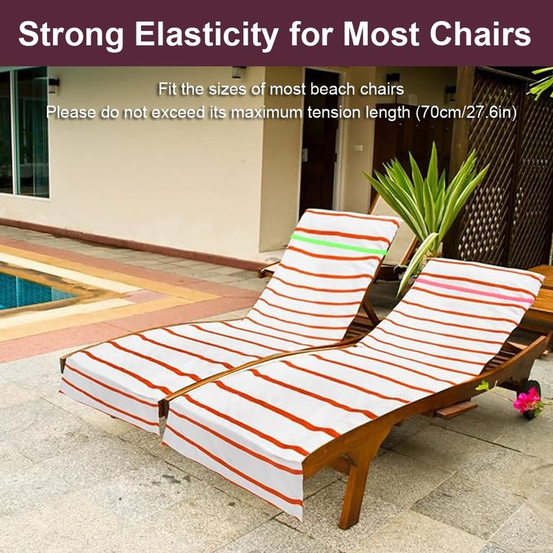 12 Pack Towel Bands for Cruise Chairs, Silicone Towel Clips