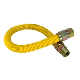 PROCURU 1" OD x 12" Length x 3/4" MIP x 3/4" FIP Gas Flex Line Connector Kit, WeatherProof Max-Flow High Capacity Stainless Steel with Yellow SafeGuard Coating for Tankless Water Heater
