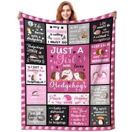 Hedgehog Blanket Gifts for Women,Cute Hedgehogs Throw Blanket for Hedgehog Lovers Girls,Animal Blankets for Bedroom Sofa Couch Christmas Decor All Season 60"x50"