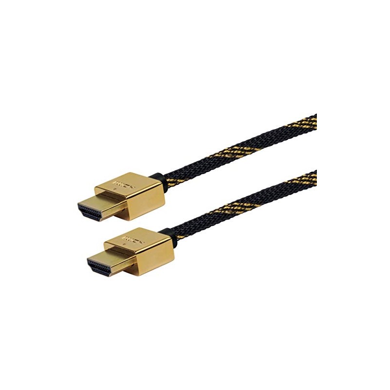 Schwaiger GmbH -HDMSL15 531- High-Speed-HDMI-Kabel mit Ethernet/ 1,5m/ schwarz-Gold/HDMI Stecker