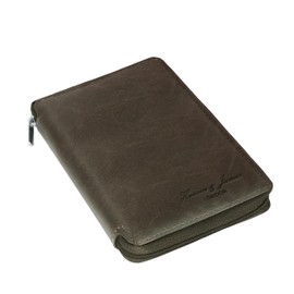 Hudson & James 100% Real Leather Travel Wallet Passport Holder Cover RFID Blocking- Document Case Organizer (Brown)