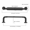 Asidrama 10 Pack 3.75 Inch(96mm) Matte Black Kitchen Cabinet Handles,