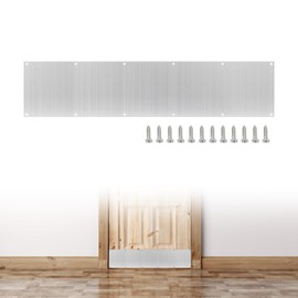 Kcgani 36 x 8 Inches Door Kick Plate, Aluminum Satin Kickplate for Interior and Exterior Doors, Door Kick Plates with Screws for Wood Metal Door Anti Scratch Protection, 1 Pcs