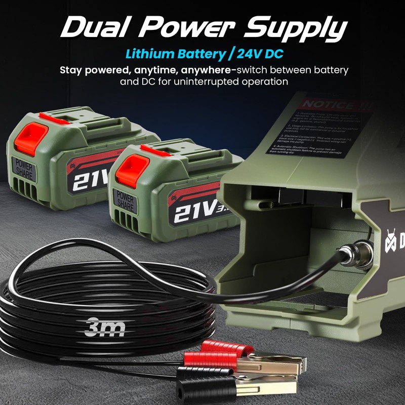 Mxmoonant Fuel Transfer Pump Battery Powered, 10.5GPM Cordless Diesel Transfer