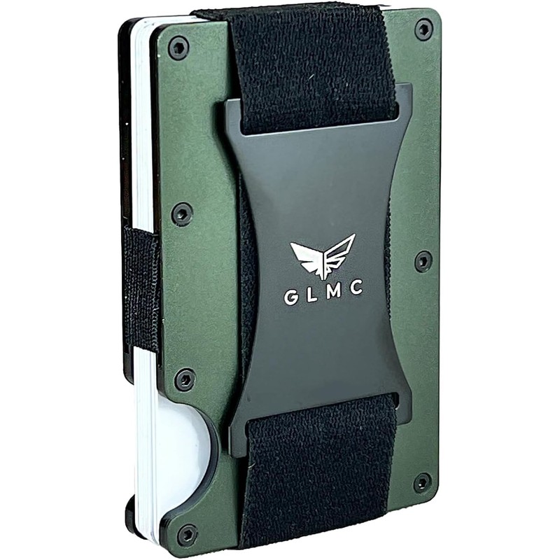 GLMC Minimalist Metal Wallet RFID-Blocking Credit Card Holder with Cash