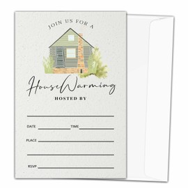 heiyihe 20 New Home Invitation Housewarming Invitations Minimalist Housewarming Party Invite with Envelopes Modern New Home Invite cards-C07