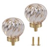 NAHUAA 2Pcs Crystal Cabinet Knobs 35x45mm Drawer Knobs Kitchen Cupboards