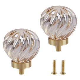 NAHUAA 2Pcs Crystal Cabinet Knobs 35x45mm Drawer Knobs Kitchen Cupboards Door Knob Wardrobe Pull Handles for Chest of Drawers with M4 x15 Screws