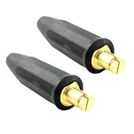 WeldingCity 2-pk Tweco-Lenco Style Twist-Lock Insulated Male Connector for Welding Cable #4-2/0 (25-50mm) in Miller Lincoln ESAB Welders (Pack of 2 Male Connectors)