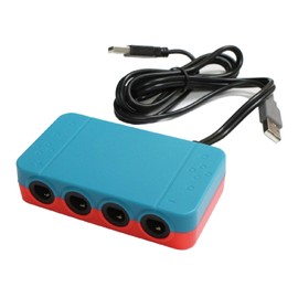 ALG-NSGCA Allone Switch/OLED GameCube Controller Converter Adapter, Blue x Red, 4.1 x 2.4 x 1.0 inches (10.5 x 6 x 2.5 cm), Games, Up to 4 Connections, Turbo Function, Supports Wii U and PC