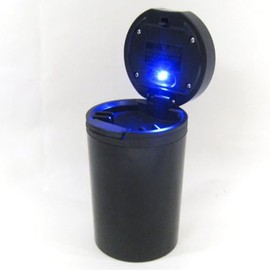 Cainz SHH-0711BK Car Ashtray, Diameter 2.8 inches (7.2 cm), Height 4.7 inches (12 cm), Black, Natural Fire Extinguishing, Luminous Ashtray, Car Accessories, Car Accessories