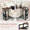 Giantex C Shaped End Table with Charging Station, Laptop Side