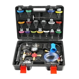 BILITOOLS Radiator Coolant Pressure Tester & Vacuum Refill Kit, 28-Piece Universal Cooling System Radiator Leak Tester & Refiller