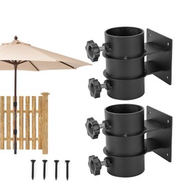 ZEMBSOYA Deck Umbrella Mount, Heavy Duty Patio Umbrella Holder for 1.5-2 Inch Poles, Adjustable Metal Umbrella Stand for Deck Railing, Balcony, Outdoor Courtyard, Fences