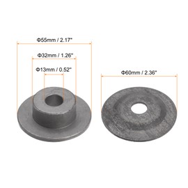 sourcing map 2pcs Bench Grinder Arbor Washer Flange 1.26" OD x 0.52" ID Carbon Steel Tool Parts for Bench Grinder Polisher