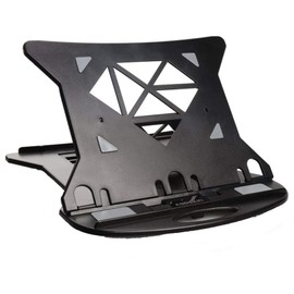 COOSKIN Foldable Laptop Stands with Height Adjustable (Up to17cm),Portable Laptop Riser with Swivel Base (Black)
