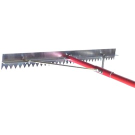 MARSHALLTOWN Magnesium Asphalt Lutes, Braced Lute Rake Lute Style, Sharp Blade Type, Aluminum Handle Material, 84 Inch Handle Length, 32 Inch Blade Size, Made In The USA, RED700099