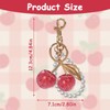 Cinsersr Keyring Beads, Cherry Pendant Key Fob Gold Bag Pendant,