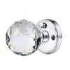 CLCTK Crystal Glass Door Knobs Interior with Lock, Round Bathroom