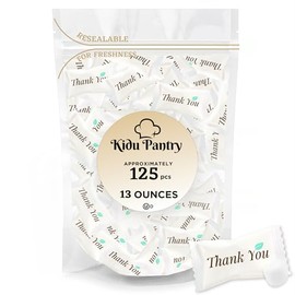 KIDU Pantry Thank You Buttermints - Individually Wrapped Appreciation Mints - 13 oz Resealable Bag (Approx. 125 Buttermints) - Elegant Party Favors for Guests Bulk 100 - Butter Mints Individually Wrapped - Perfect for Weddings, Baby Showers, Corporate Events, and Thank You Gifts