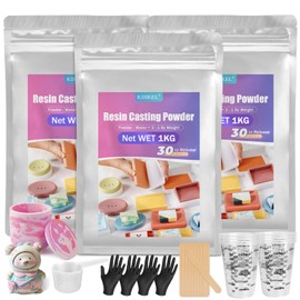 Resin Casting Powder 3000g (Packaging Upgrade), 20~30 Minutes Demold, Water Activated Plaster Powder for Craft Casting, Easy Mixing and Self Leveling