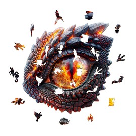 Jigfoxy Wooden Puzzle Adults, Dragon Eye Wooden Puzzle Adult, Unique Wooden Animal Puzzle, Family and Friends L-34 x 34 cm, 280 Pieces