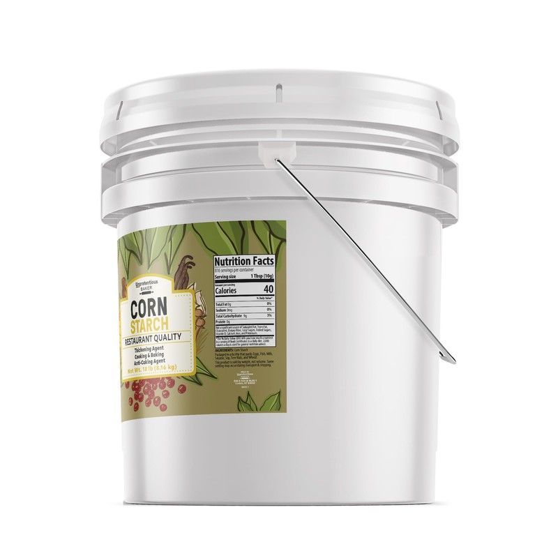 Unpretentious Corn Starch, Resealable Bucket, Thickening Agent, For Bulk Baking