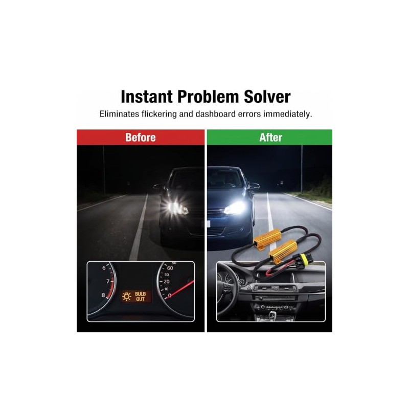 Kit de 2 resistencias de carga LED 9005 9006, cancelación