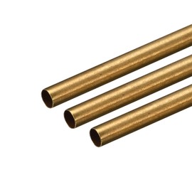 sourcing map Brass Tube, 4mm OD 0.2mm Wall Thickness 250mm Length Round Pipe Tubing for Industry, DIY Projects 3 Pcs