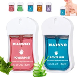 Generic Hand Sanitizer Spray, 500 Sprays Each for Hand Cleaning, Power Mist Hand Sanitizer Spray Travel Size 1.35 FL OZ for Adults, Travel Power Mist Hydrating (Aloe,Tea)