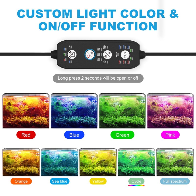 SEAOURA 24/7 Mode LED Aquarium Light for Plants-Sunrise-Daylight-Moonlight Mode, Fish