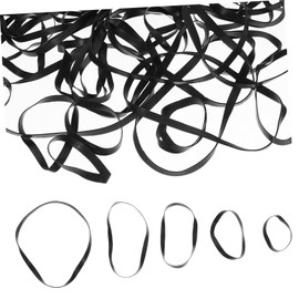 BESPORTBLE 100pcs Heavy-Duty Elastic Rubber Bands Wide Thick Black Bands for Camping Hunting Fishing and Outdoor Activities Strong Organizing Tools and Gear