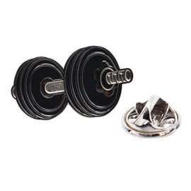 Dumbbell Weight Design Enamelled Pin Badge Tie Pin Lapel Badge