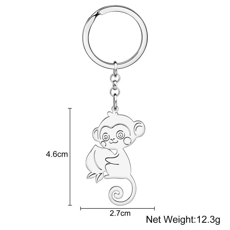 BAMAY Stainless Steel Funny Gorilla Keyring Wallet Car Key Couples