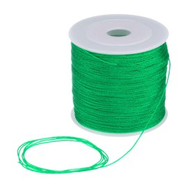 uxcell 0.6mm Nylon String Cord 164 Yards Nylon Satin String Bracelet String Chinese Knotting Cord Beading Thread for Jewelry Making Braided Necklaces Macrame Trim Craft Dark Green